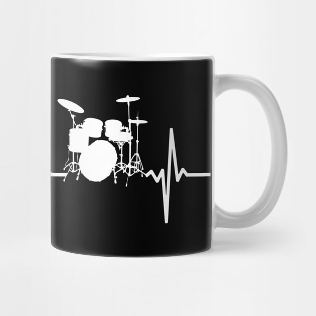 Drummer Heartbeat Gift For Drummers & Percussionists by OceanRadar